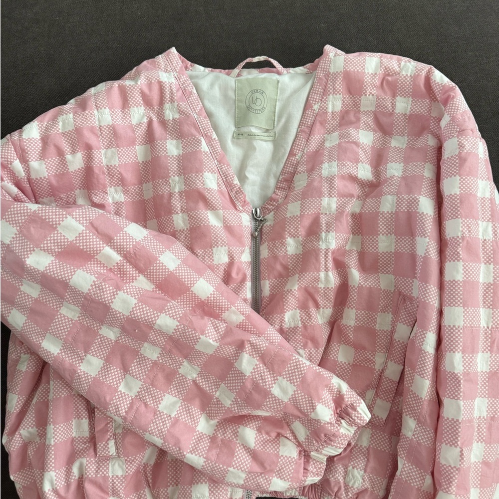 Urban Outfitters Pink and White Patterned Jacket